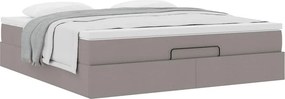 vidaXL Οθωμανικό κρεβάτι με στρώμα Taupe 180x200cm ύφασμα