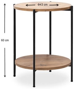 Βοηθητικό τραπεζάκι Argento Megapap χρώμα pine oak 43x43x60εκ.