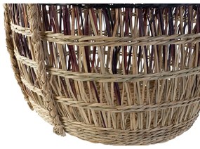 Σετ Καλαθιών DKD Home Decor Φυσικό Λιλά Θαλασσινό γρασίδι (3 Τεμάχια)