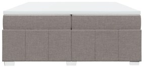 Κρεβάτι Boxspring με Στρώμα Taupe 200x200 εκ. Υφασμάτινο - Μπεζ-Γκρι