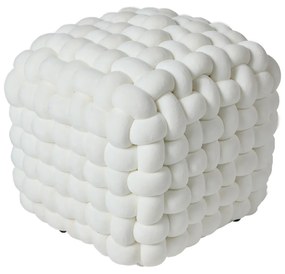 Πουφ Βελούδινο 43x43x40εκ. Deco 2275 Λευκό Das Home