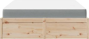 vidaXL Κρεβάτι με Στρώμα 140x200 εκ Μασίφ Ξύλο Πεύκου