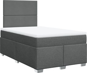 vidaXL Κρεβάτι Boxspring με Στρώμα Σκούρο Γκρι 120x200 εκ. Υφασμάτινο