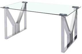 Τραπεζαρία DKD Home Decor Κρυστάλλινο Χάλυβας (180 x 90 x 75 cm)