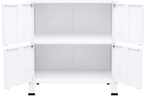 vidaXL Αρχειοθήκη Βιομηχανικού Στιλ Λευκή 75 x 40 x 80 εκ. Ατσάλινη
