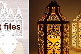 Σετ των 2 Intra απο ξύλο plywood 3mm-4mm πάχος - Κλασικό χάρτινο φανάρι  Cut  Δίασταση 20x20 cm INTRAFABR-80129607