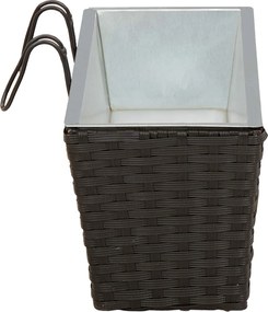 vidaXL Ραφήνα 2 pcs Μαύρο 50 x 17 x 17 εκ Μέταλλο
