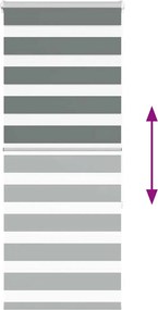 vidaXL Ζέβρα τυφλή Σκούρο Γκρι Πλάτος υφάσματος 60,9 εκ. Πολυεστέρας