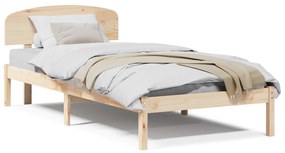 vidaXL Κρεβάτι με Κεφαλάρι 90x190 εκ Μασίφ Ξύλο Πεύκου