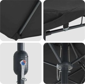 vidaXL Ομπρέλα Κήπου 385 x 209 x 244 εκατοστά Πολυεστέρας και Χάλυβας