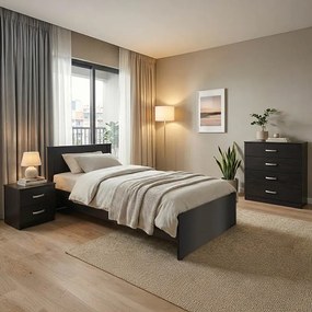 Σετ Κρεβατοκάμαρας Athos Wenge με Κρεβάτι 90x190εκ Σετ 3τεμ