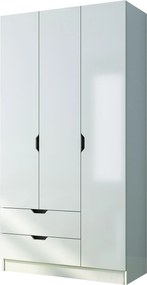 Τριφυλλη Ντουλαπα Ματ Λευκό RB 45x90x180