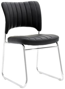 Καρέκλα επισκέπτη Amelia pakoworld PU μαύρο-πόδι χρωμίου Model: 217-000030