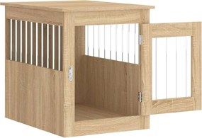 vidaXL Κλουβί Σκύλου Sonoma Δρυς 55 x 75 x 65 εκ. από Επεξεργ. Ξύλο