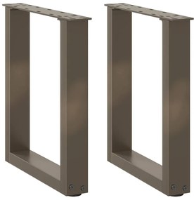 Πόδια Τραπεζιού Σαλονιού σε Σχήμα U 2 τεμ. από Φυσικό Ατσάλι 28x(42-43) εκ. Ατσάλι