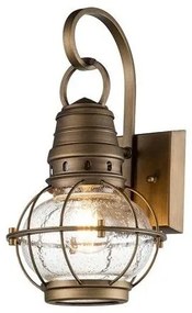 Φανάρι Απλίκα Φωτιστικό Τοίχου 1xE27 IP44 33cm Bridgepoint Elstead Lighting KL-BRIDGEPOINT-S-NBR Ορείχαλκος
