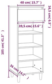 Παπουτσοθήκη Καπνιστή Δρυς 40x36x105 εκ. από Επεξεργασμένο Ξύλο - Καφέ