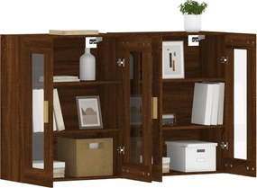 vidaXL Ντουλάπια Τοίχου 2 τεμ. Καφέ Δρυς από Επεξεργασμένο Ξύλο