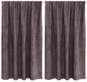 vidaXL Βελούδινες Κου curtains 2 τεμ. με οπές Καφέ 140x140 εκ.
