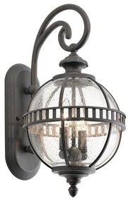 Φανάρι Απλίκα Φωτιστικό Τοίχου 2xE14 IP44 49cm Halleron Elstead Lighting KL-HALLERON-2S Γκρι