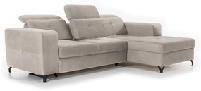 Γωνιακός καναπές Κρεβάτι BELAVIO Mini, με αποθηκευτικό χώρο, γκρί ανοιχτό 266x107x174cm-Δεξιά γωνία-BOG6034