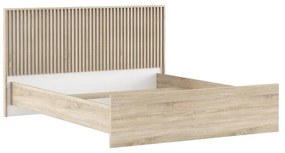 Κρεβάτι διπλό Bruse oak-λευκό μελαμίνης 160x200εκ 165x204x103.6 εκ.