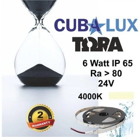 Ταινία LED 6W IP65 24V 3000K 4000K 6000K 5M TORA Cubalux 500063