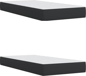 vidaXL Κρεβάτι Boxspring με Στρώμα Μαύρο 200x200 εκ. Συνθετικό Δέρμα