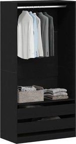vidaXL Ντουλάπι Μαύρη Οξυά 100 x 50 x 200 cm Επεξεργασμένο ξύλο
