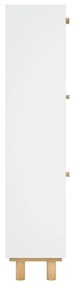 Παπουτσοθήκη Λευκή 52x25x115 εκ Επεξεργασμένο Ξύλο&amp;Φυσικό Ρατάν - Λευκό