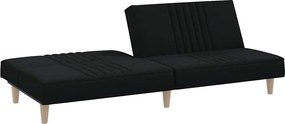 vidaXL Καναπές Κρεβάτι Μαύρος Υφασμάτινος