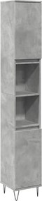 vidaXL Ντουλάπι Μπάνιου Γκρι Σκυροδέματος 30x30x190 εκ. Επεξ. Ξύλο