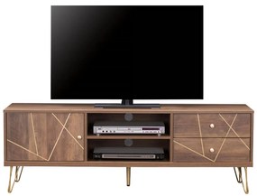 Έπιπλο Τηλεόρασης KAITLYN Καρυδί - Χρυσό 150x39,5x51,5Yεκ. 150x39.5x51.5 εκ.