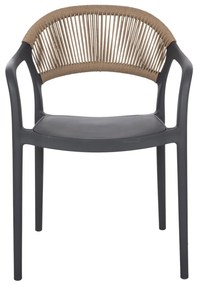 Καρέκλα - Πολυθρόνα EVA C6155.10 Γκρί Πολυπροπυλενίου με Μπέζ Σχοινί 56,5x53x80Υ εκ. 56.5x53x80 εκ.