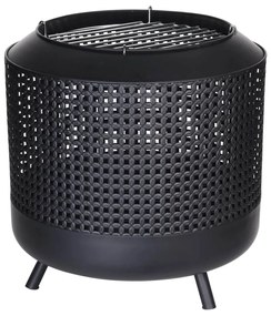 Εστία φωτιάς εξωτερικού χώρου με πόδια στήριξης και διαστάσεις 50x50x51cm - Μαύρο