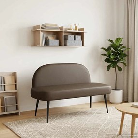 vidaXL Δερμάτινος Πάγκος με Πλάτη Γκρι 110 x 60 x 76 cm Τεχνητό Δέρμα