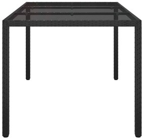 vidaXL Τραπέζι Κήπου για Φαγητό Μαύρο 150 x 90 x 75 cm Πολυ ράταν