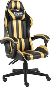 vidaXL Καρέκλα Racing Μαύρο / Χρυσό από Συνθετικό Δέρμα