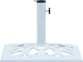 vidaXL Βάση Ομπρέλας Λευκή 12 κ. 49 εκ. από Χυτοσίδηρο