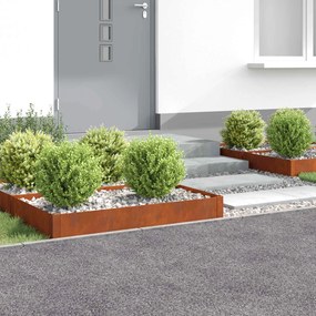 vidaXL Περίγραμμα γκαζόν 4 τμχ. 100 x 60 x 20 εκ. Ατσάλι Σκ rusty