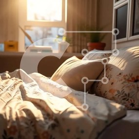 Intra Συλλεκτικό Ξύλινο Παζλ Plywood 4mm - Όμορφο υπνοδωμάτιο με θέα στον ορίζοντα της πόλης Σε Ξύλινο Κουτί - Διαστάσεις Puzzle: 10x10 cm – 25 κομμάτια