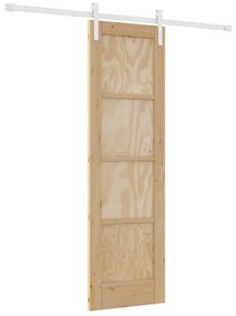 vidaXL Συρόμενη Πόρτα Φυσικό και λευκό 61 x 198.5 εκ.