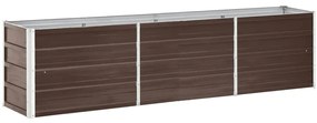 vidaXL Ζαρντινιέρα Υπερυψωμένη Καφέ 240x40x45 εκ. Γαλβανισμ. Χάλυβας