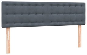 Κρεβάτι Boxspring με Στρώμα Σκούρο Γκρι 160x210 εκ. Βελούδινο - Γκρι