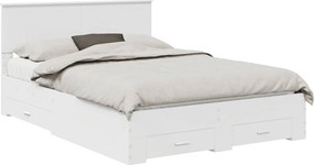 vidaXL Σκελετός Κρεβατιού Λευκό 140 x 190 cm Επεξεργασμένο Ξύλο