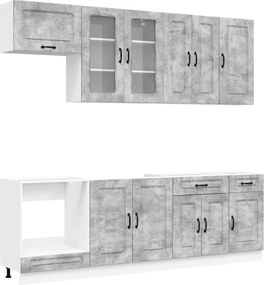 vidaXL Μονάδα κουζίνας KALMAR 8 pcs Γκρι Σκυροδέματος