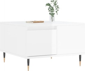vidaXL Τραπεζάκι Σαλονιού Γυαλ. Λευκό 55x55x36,5 εκ. Επεξεργ. Ξύλο