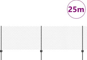 vidaXL Συρματόπλεγμα Περίφραξης με Πάσσαλο 25 x 0,8 m