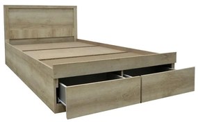 Κρεβάτι μονό Nalos με συρτάρι castillo-oak 100x200εκ 105x205x80 εκ.