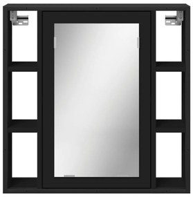 vidaXL Καθρέφτης Μπάνιου με Ντουλάπι Μαύρος 60x16x60 εκ. Επεξ. Ξύλο